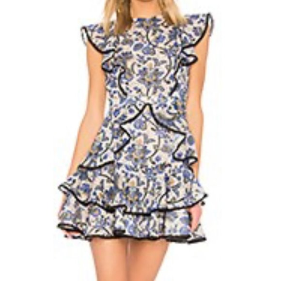 Amur Print Dress, Blue, Size 6 - Picture 4 of 4